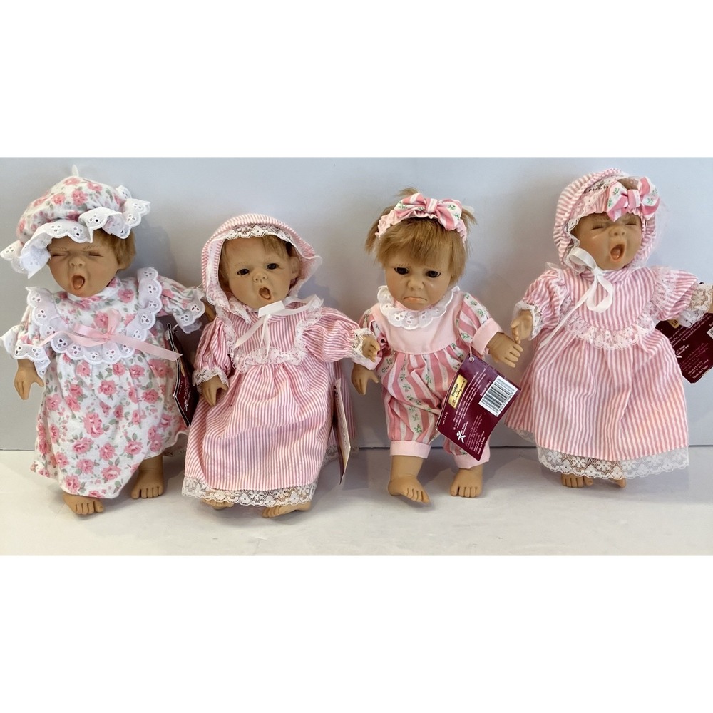 4 Berenguer's Expressions Dolls 9" Tall, 3‎ Yawning And 1 Pouting Most W/ Tags